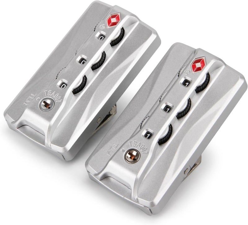 Ech.Apr 2-Pack TSA Locks for Luggage, Luggage Locks TSA Approved, Small Travel Combination Lock for Luggage Bag Backpack Baggage Suitcase, Silver JS620 - Image 1